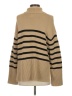 Gap 100% Cotton Stripes Tan Turtleneck Sweater Size XS - photo 2