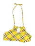 Hobie Plaid Yellow Swimsuit Top Size 10 - photo 1