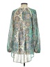 Entro 100% Polyester Teal Long Sleeve Blouse Size S - photo 2