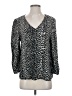Seed Heritage 100% Viscose Animal Print Black 3/4 Sleeve Blouse Size 2 - photo 1