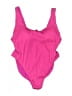 Unbranded Solid Pink One Piece Swimsuit Size XXL (estimated) - photo 1