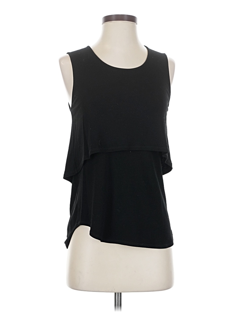 Pre-owned Theory Sleeveless Top Black One Shoulder Neckline Tops
