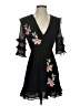 Topshop 100% Polyester Floral Black Cocktail Dress Size 2 - photo 1