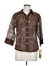Stonebridge Brown 3/4 Sleeve Button-Down Shirt Size M (petite) - photo 1