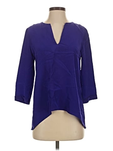 Lavender Brown 3/4 Sleeve Silk Top (view 1)