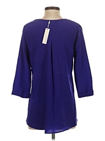 Lavender Brown 3/4 Sleeve Silk Top (view 2)