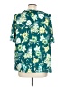 Kaari Blue 100% Polyester Tropical Teal Short Sleeve Blouse Size L - photo 2