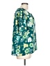 Kaari Blue 100% Polyester Tropical Teal Short Sleeve Blouse Size L - photo 4