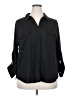 Flower & Feather Black Long Sleeve Button-Down Shirt Size 2X - photo 1