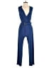 Monteau Solid Blue Jumpsuit Size S - photo 1