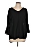 Chaus 100% Polyester Black 3/4 Sleeve Blouse Size L - photo 1