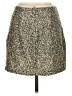 Topshop 100% Polyester Tweed Gold Casual Skirt Size 4 - photo 2