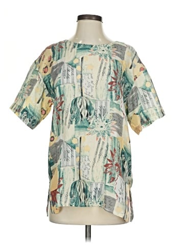 Oscar De La Renta Short Sleeve Silk Top (view 1)