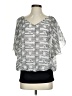 Thyme 100% Polyester Silver Short Sleeve Blouse Size S - photo 1