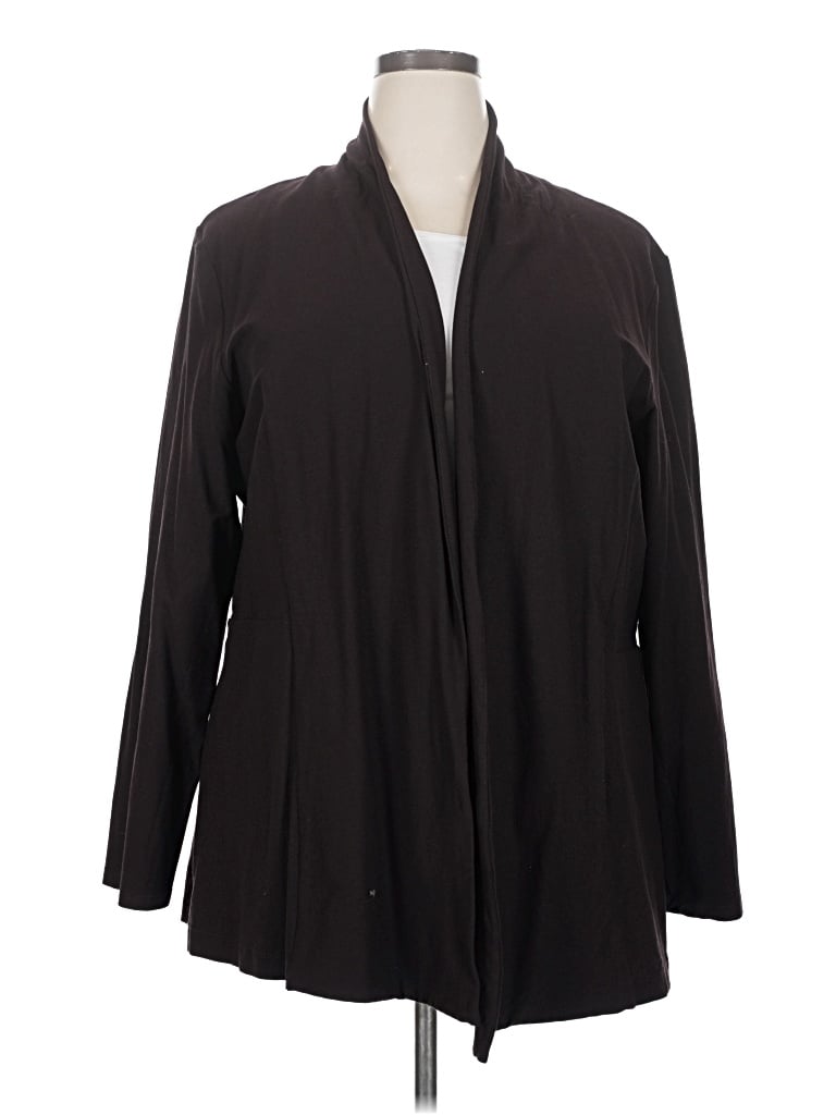 Pre-owned Eileen Fisher Coat In Black