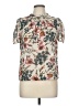 Shein 100% Polyester Floral Ivory Short Sleeve Blouse Size M - photo 1