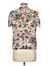 Shein 100% Polyester Floral Ivory Short Sleeve Blouse Size M - photo 2