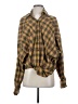 Shein Plaid Yellow Long Sleeve Blouse Size S - photo 1