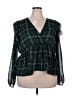 Torrid 100% Polyester Green 3/4 Sleeve Blouse Size 2X Plus (2) - photo 1