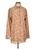 Nine West 100% Polyester Animal Print Orange Long Sleeve Blouse Size S - photo 1