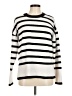 Aqua Stripes White Pullover Sweater Size M - photo 1