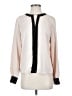 Shein 100% Polyester Color Block Ivory Long Sleeve Blouse Size S - photo 1