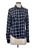 Paige 100% Viscose Plaid Blue Long Sleeve Button-Down Shirt Size S - photo 1