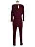 Express Solid Burgundy Jumpsuit Size S - photo 2