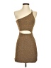 Hello Molly 100% Polyester Metallic Brown Cocktail Dress Size 2 - photo 1