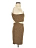 Hello Molly 100% Polyester Metallic Brown Cocktail Dress Size 2 - photo 4