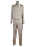 OVERLOVER 100% Polyester Metallic Gray Jumpsuit Size M - photo 2