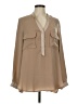 Lauren Vidal 100% Polyester Tan Long Sleeve Blouse Size M - photo 1