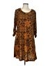 Robert Louis Print Brown Casual Dress Size L - photo 1