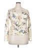 Zara 100% Polyester Floral Ivory Long Sleeve Blouse Size XXL - photo 1