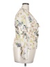 Zara 100% Polyester Floral Ivory Long Sleeve Blouse Size XXL - photo 4