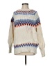 Aqua Chevron-herringbone Ivory Pullover Sweater Size M - photo 1