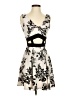 Crystal Doll Graphic Ivory Black Cocktail Dress Size 5 - photo 1