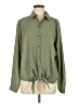 Blousology 100% Polyester Polka Dots Green Long Sleeve Blouse Size M - photo 1