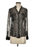 BCBGMAXAZRIA 100% Silk Animal Print Silver Long Sleeve Silk Top Size XXS - photo 1