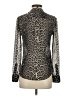 BCBGMAXAZRIA 100% Silk Animal Print Silver Long Sleeve Silk Top Size XXS - photo 2