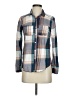 Rubbish 100% Cotton Plaid Blue Long Sleeve Button-Down Shirt Size XS - photo 1