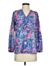 Lilly Pulitzer 100% Silk Paisley Blue 3/4 Sleeve Silk Top Size XXS - photo 1
