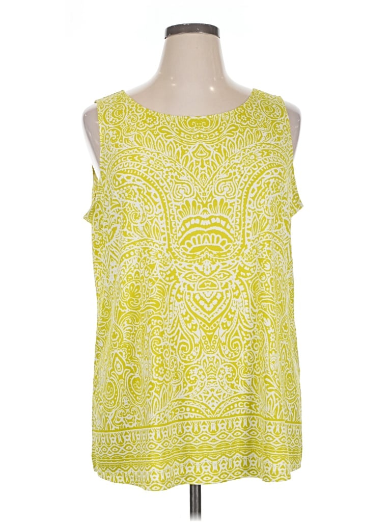 Pre-owned Susan Graver Sleeveless Blouse In Yellow