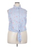 Collective Concepts Blue Sleeveless Button-Down Shirt Size XXL - photo 1