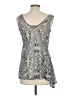 Express 100% Polyester Silver Black Sleeveless Blouse Size M - photo 2