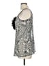 Express 100% Polyester Silver Black Sleeveless Blouse Size M - photo 5