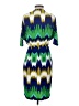 Calvin Klein Print Multi Color Green Cocktail Dress Size 2 - photo 2