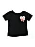 Unbranded 100% Polyester Hearts Black Short Sleeve T-Shirt Size 5 - 6 - photo 1
