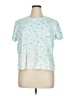 Basic Editions 100% Cotton Floral Blue Short Sleeve T-Shirt Size XL - photo 1