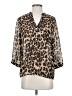 Ellison 100% Polyester Animal Print Brown 3/4 Sleeve Blouse Size S - photo 1